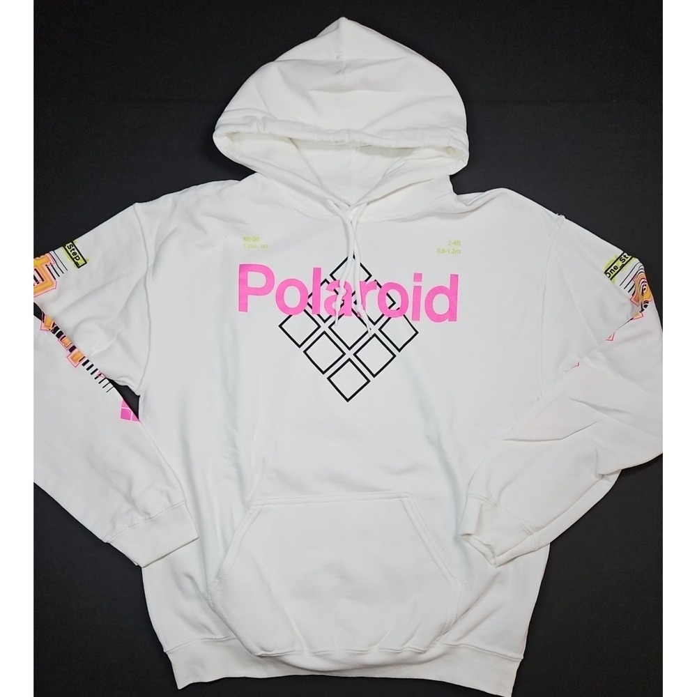Polaroid One Step White‎ Graphic Mens Hoodie Size Medium NWOT